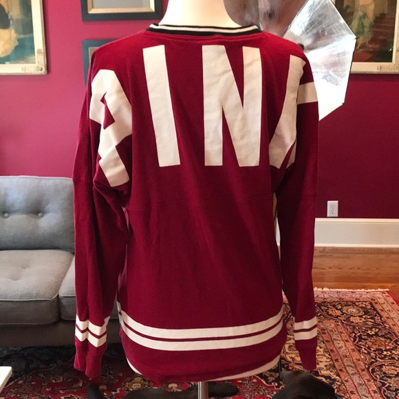 PINK Victoria's Secret Tops - EUC deep red sweatshirt